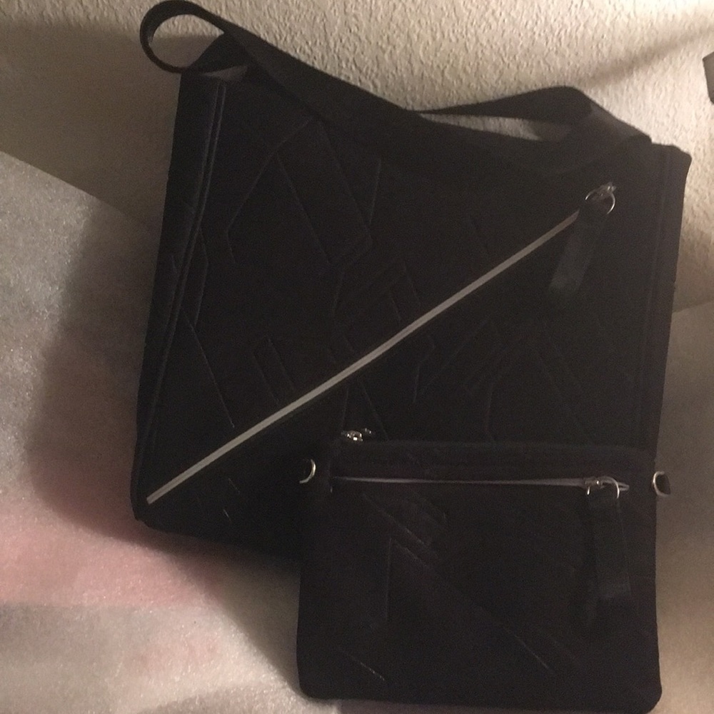 Go Dash Dot Isabelle Tote & Wristlet Black Fabric - image 1